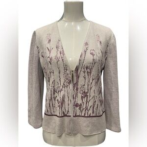 St. John WoMans Floral Cardigan Size:M
